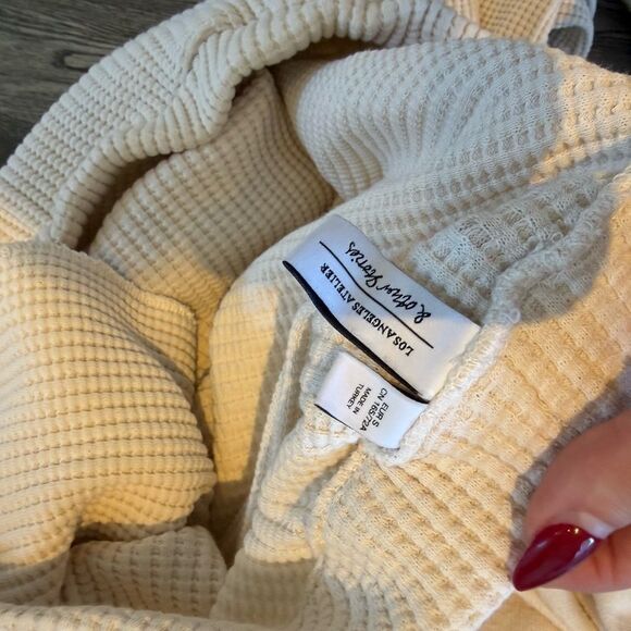 Cream Waffle Sweatpants - Picture 4 of 5